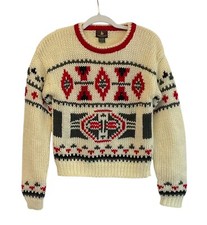 High Sierra Mervyn  s Vtg 80s 90s Sweater Loose Knit Womens Aztec Geometric Sz L