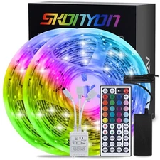 SKONYON LED Light Strip 32.8 ft 10 m RGB LED Light Strip Color Changing Bedroom