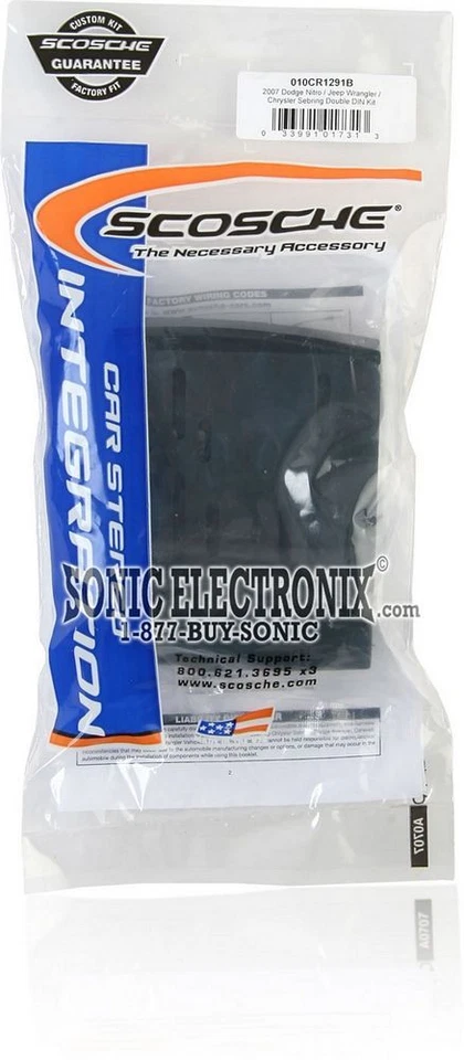Kit de tablero de instalación doble DIN Scosche CR1291B para Chrysler/Dodge/Jeep Select 07-Up Foto 3 de 3