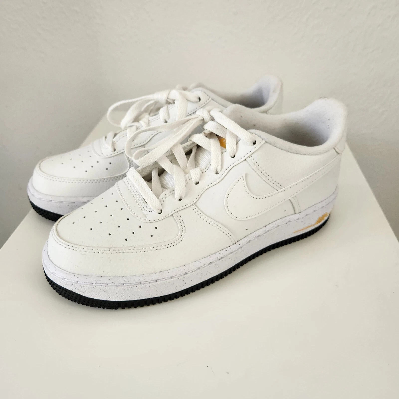 Scarpe sneakers Nike Air Force 1 One AF1 Youth 6 bianco giallo