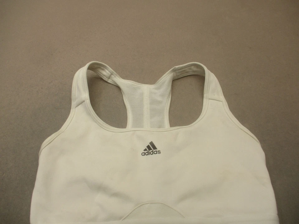 ADIDAS Size S Womens White Unlined Wireless Pull On Racer Back Sports Bra 10A - Изображение 2 из 4