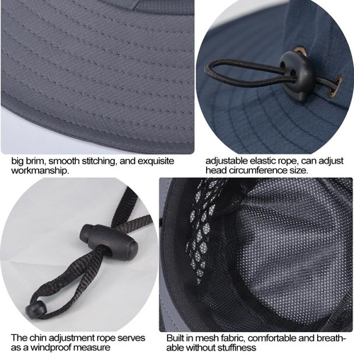 Fishing Hat UPF50+ Wide Brim Sun Hat for Men Women UV Protection Hiking Beach... - Picture 5 of 7