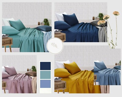 Single Bed Flat Sheet Fitted Sheet Pillowcases Bedding Set BedSheet