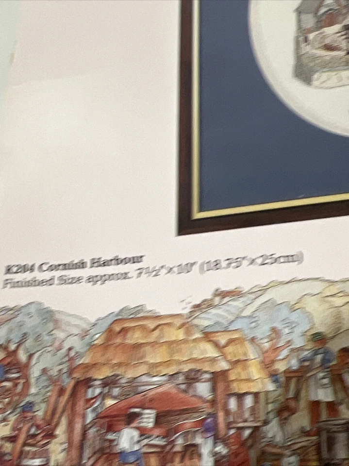 Kit de punto de cruz contado David Winter Cottages DMC Cornish Harbour 7" x 10" NUEVO Foto 2 de 4