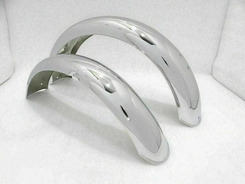 TRIUMPH T140 GUARDABARROS DELANTEROS Y TRASEROS CROMADOS CON SOPORTES Y SOPORTES |Apto para Foto 2 de 4