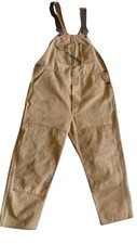 Vintage Key Imperial Double Knee Overalls Mens 46x30 Duck Canvas Brown USA Bibs