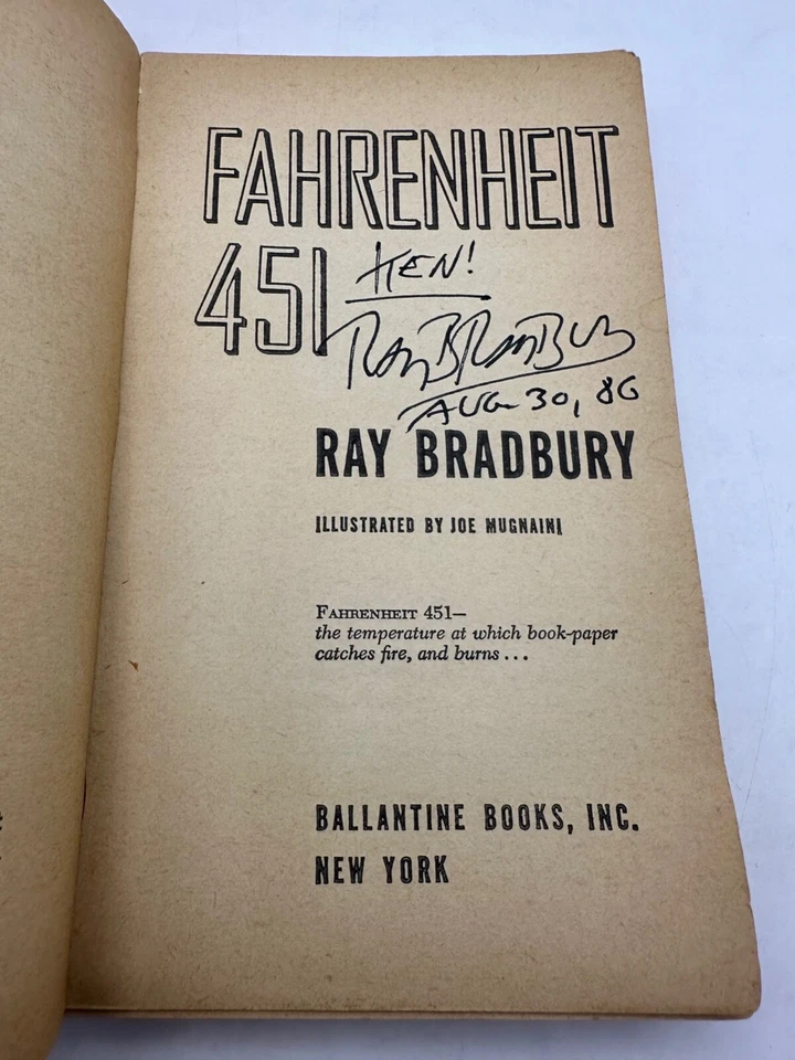 Fahrenheit 451 - Signed by Ray Bradbury Foto 4 de 4