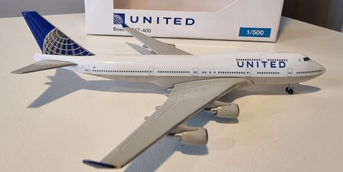 HERPA WINGS 1:500 United Airlines Boeing 747-400 N128UA 518581-001 - Foto 3 di 6