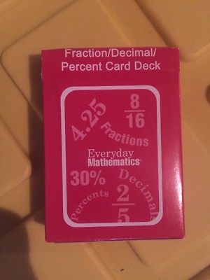EVERYDAY MATH DECK FRACTION/DECIMAL/PERCENT MANIPULATIVES Homeschool | eBay