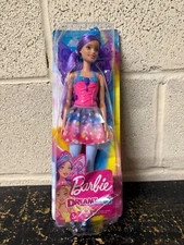 ​Barbie Dreamtopia Fairy Doll 12-Inch Purple Hair Wings GJK00 NEW DAMAGED PACKAG