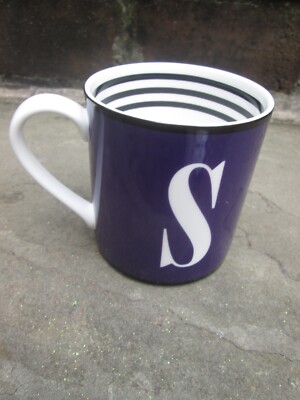 KATE SPADE LENOX COFFEE TEA NEW YORK MUG CUP LETTER PURPLE HALLOWEEN  DESIGNER