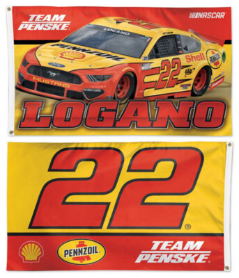 ジョーイ・ロガーノ22 2018年フォードフュージョン JOEY LOGANO #22 Ford Fusion Huge 3'x5' 2-Sided DELUXE NASCAR FLAG
