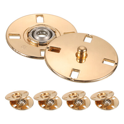 5Pcs Snap Buttons, Metal Invisible Buckle (Gold, 25mm)