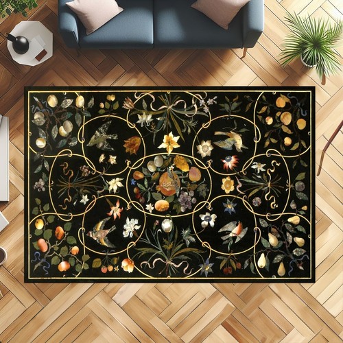 Floral Rug, Garden Rug,Flower Rug,Flower Theme Rug,Garden Pattern Rug,Nature Rug - Picture 2 of 6