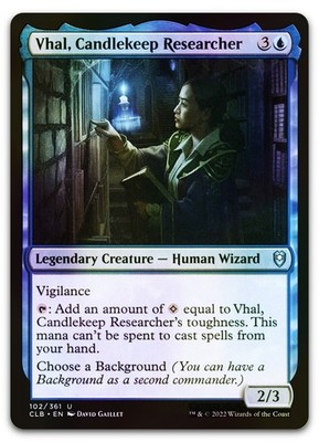 Vhal, Candlekeep Researcher #102 (Foil) (NM) Baldur's Gate CLB Magic MTG