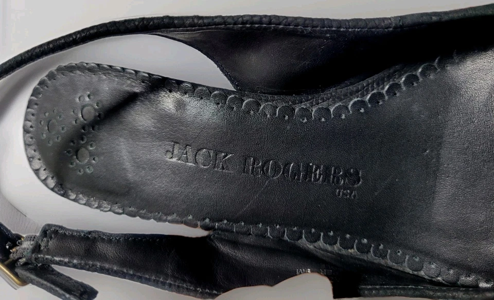 Jack Rogers Negro Gamuza Gatito Tacón Cordones 9 Zapatos Punta Punta Diseñador Foto 4 de 4