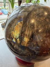 Huge 27kg Labradorite Sphere – Blue And Gold Flash – From Madagascar – 85cm Circ