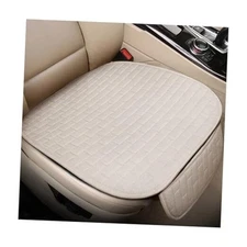 Linen Back Car Seat Cover, Anti-Slip Long Bottom Rear Seat Cover Front Beige