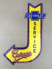 VINTAGE 12x7" CHEVROLET SERVICE Garage GAS STATION PORCELAIN GASOLINE OIL SIGN