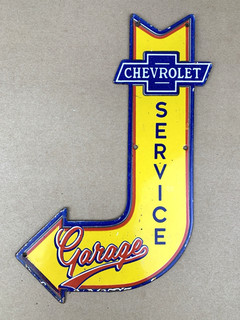 VINTAGE 12x7" CHEVROLET SERVICE Garage GAS STATION PORCELAIN GASOLINE OIL SIGN