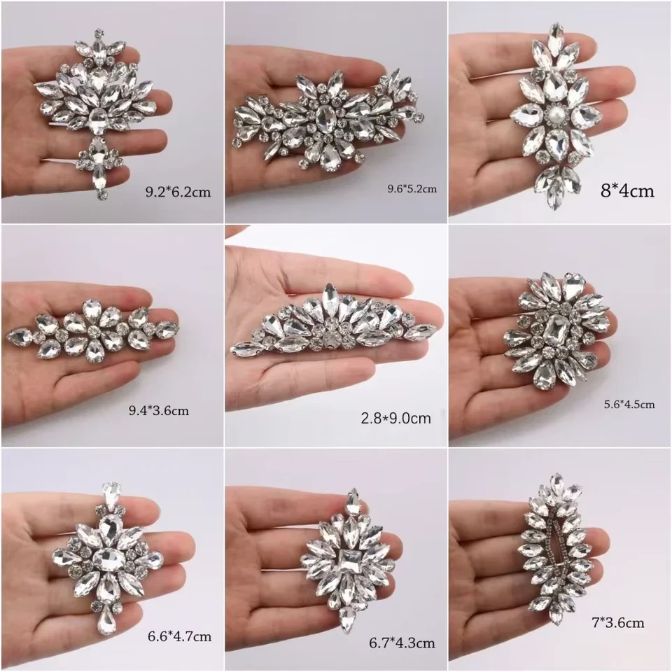 1Pc Crystal Iron on Diamond Patch Applique Heat Patches Glue on Rhinestones DIY - image 2 of 4