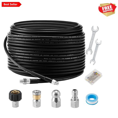 #ad #ad 150#x27; Polyester Drain Cleaning Hose with Rotating Nozzle 9000 PSI Burst $71.95