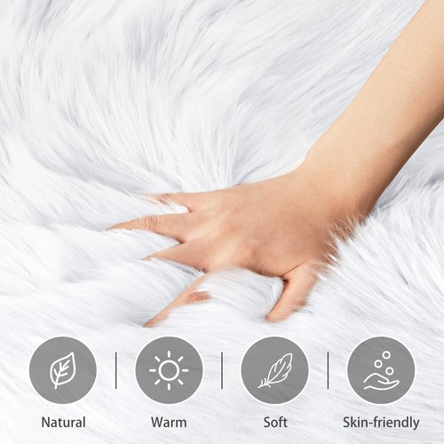 Ultra Soft Faux Sheepskin Fur Rug Fluffy Rug for Bedroom Fuzzy Carpet for Liv... - Picture 4 of 8