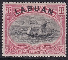 NORTH BORNEO - Labuan QV SG69, 8c pink, Mounted MINT. Cat &pound;16. P14&frac12;-15
