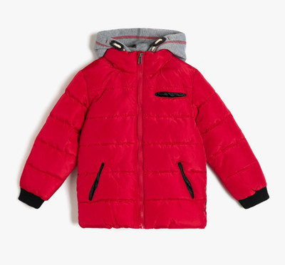 KOTON Kids Winter Puffer Coat Hooded Boys Jacket in color Red and Green