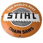 Vintage Stihl Chainsaw Sign - Store Display Lawncare Gas Service Porcelain Sign