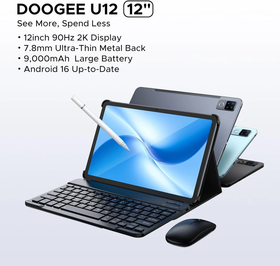 DOOGEE U12 Android 16 tablet, 12 inch FHD+(2000x1200) 90Hz Large Screen, 24GB+12 - Image 2 of 4