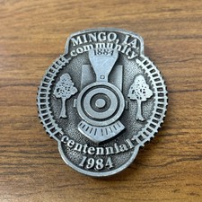 MINGO IOWA CENTENNIAL COLLECTIBLE BELT BUCKLE 1984 FREE SHIPPING 