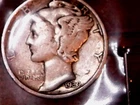 1939-D  SILVER MERCURY DIME - GRADES "VERY FINE"