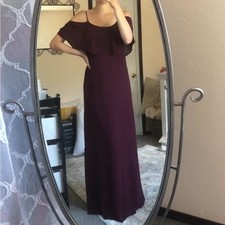 Show Me Your Mumu SMYM Caitlin ruffle maxi dress in merlot NEW LARGE