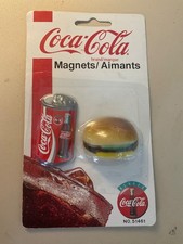 Vintage 1995 COCA COLA Magnets Magnet Set Hamburger & Cola Can 51461