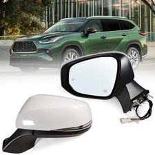 Left Driver Side Mirror Fits 2020-2025 Toyota Highlander with Power Glass, Heate