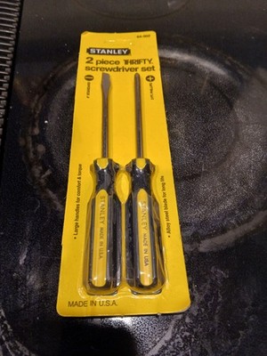 Vintage Stanley 2 PC Thrifty 4'' Screwdrivers Set 64-302 USA Made New NOS package