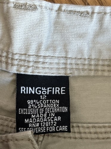 Ring Of Fire School Casual Pants Boy's Size 12 Khaki Stretch #56 - Picture 6 of 6