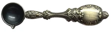 Ornate Wax Melting Spoon, Antique brass-tone, 4 1/2" long