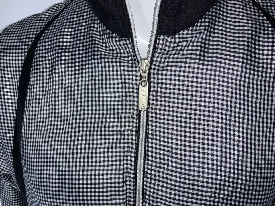 Chaqueta De Colección Bollé Sport Active Para Mujer’s S Blanca Negra Cuadros Poli Cremallera YGI Q2-211 Foto 4 de 4