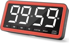 VOCOO Digital Kitchen Timer with 7.8” Extra Large Display, Magnetic LED, with 3