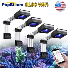 PopBloom 4PCS RL90 WiFi Saltwater Aquarium LED Light for 72inch Marine Aquarium