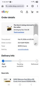 I order sony memory card I didn't receive  for three months.