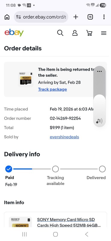 I order sony memory card I didn't receive  for three months.