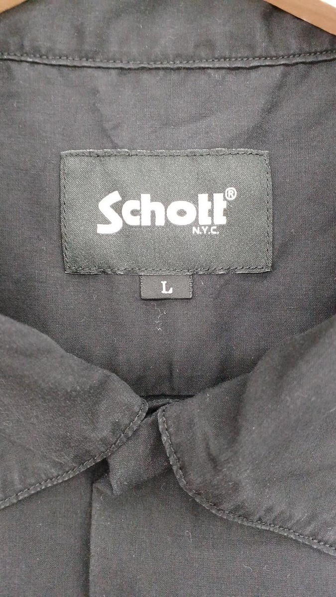 【schott】Embroidery Bowling Shirt Schott Bowling Shirt, Open Collar, Embroidered Logo, One