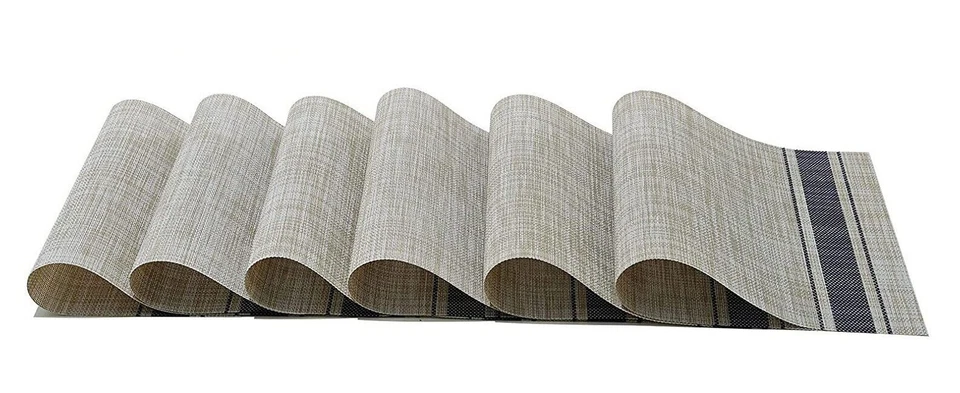 Heat Resistant PVC Table Placemat Set for Dining Tea Table (Multi, Size:45x30cm) - Image 2 of 3