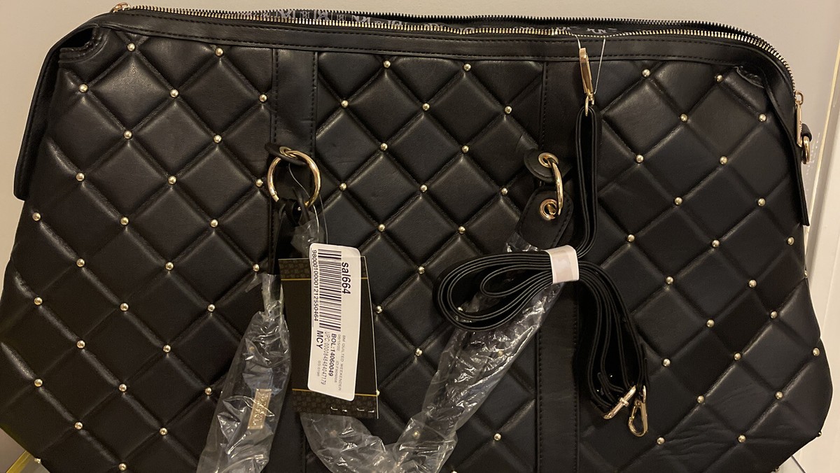 Quilted Fabric Badgley Mischka Quilted Travel Tote Weekender Bag BADGLEY MISCHKA Black Quilted Travel Tote Weekender Quilted Fabric Badgley Mischka Quilted Travel Tote Weekender Bag BADGLEY MISCHKA Black Quilted Travel Tote Weekender