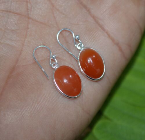 925 Solid Sterling Silver Green Onyx,Garnet Multi Stone Hook Earring Ji760 - Picture 47 of 81