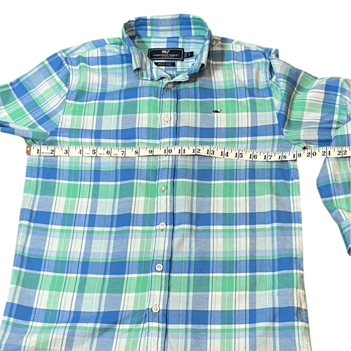 Vineyard Vines Boys Plaid Button Down Long Sleeve Whale Shirt, Size YL (16) - Picture 5 of 7