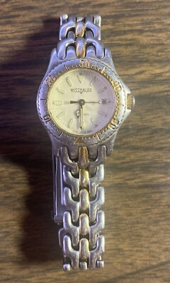 Ladies Vintage Silver-Tone Bracelet Watch in Gold Dial Wittnauer Vintage Wittnauer Ladies Gold Plated Vintage Swiss Date Watch Silver  main image 4